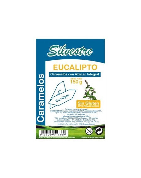 Caramelo Eucalipto Integral Sin Gluten Silvestre 150g
