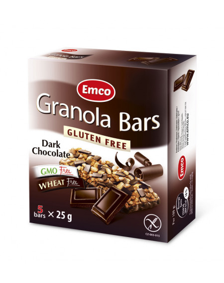 Barritas Cereales Chocolate Negro Sin Gluten Emco 5X25gr