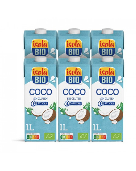 Bebida Vegetal Coco Suprem Sin Gluten Isola Bio 1L Caja 6uds