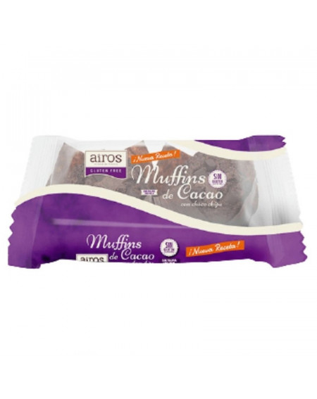 Muffins Cacao Chocolate Chips Sin Gluten Airos 4X60gr